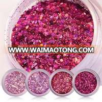 pinkish laser glitter powder 0.2mm