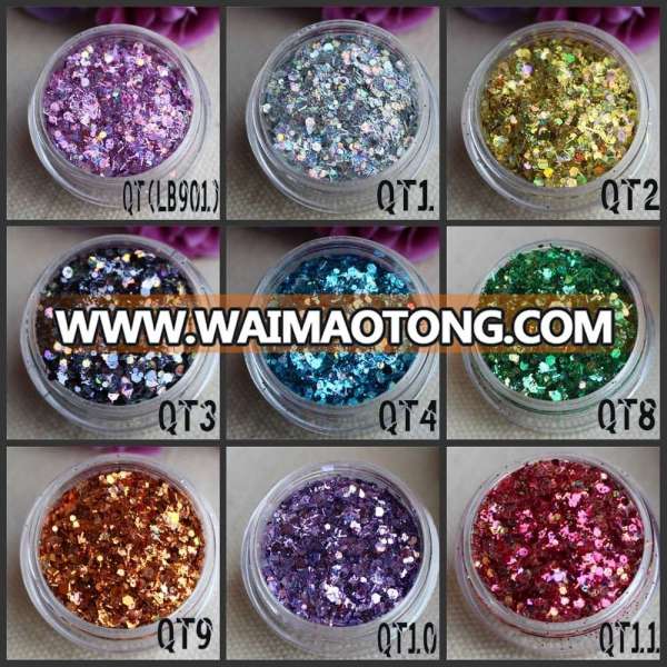 Fashion Unique Mixture QT Glitter For Face Paint Nail Decoration